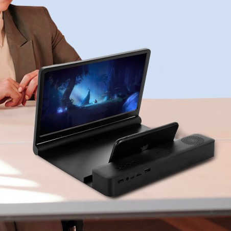 Lupa 3D amplificador de audio y video para smartphone con soporte