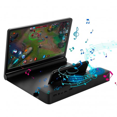 Lupa 3D amplificador de audio y video para smartphone con soporte
