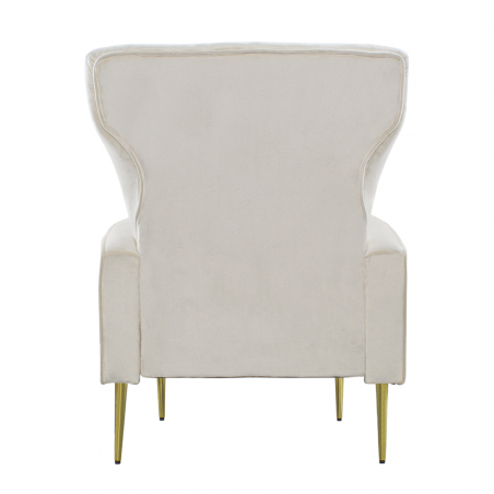 Sillón Terciopelo DORIAN respaldo alto acolchado patas doradas 98HX70X70cm
