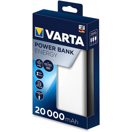 Cargador portátil Varta Power Bank 20000 mmAh 2 entradas de carga rápida