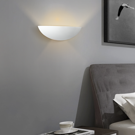 Aplique de escayola media luna E27 Doble Emisión Luminosa