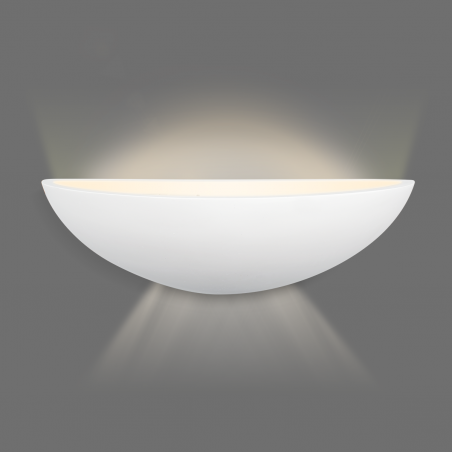 Aplique de escayola media luna E27 Doble Emisión Luminosa