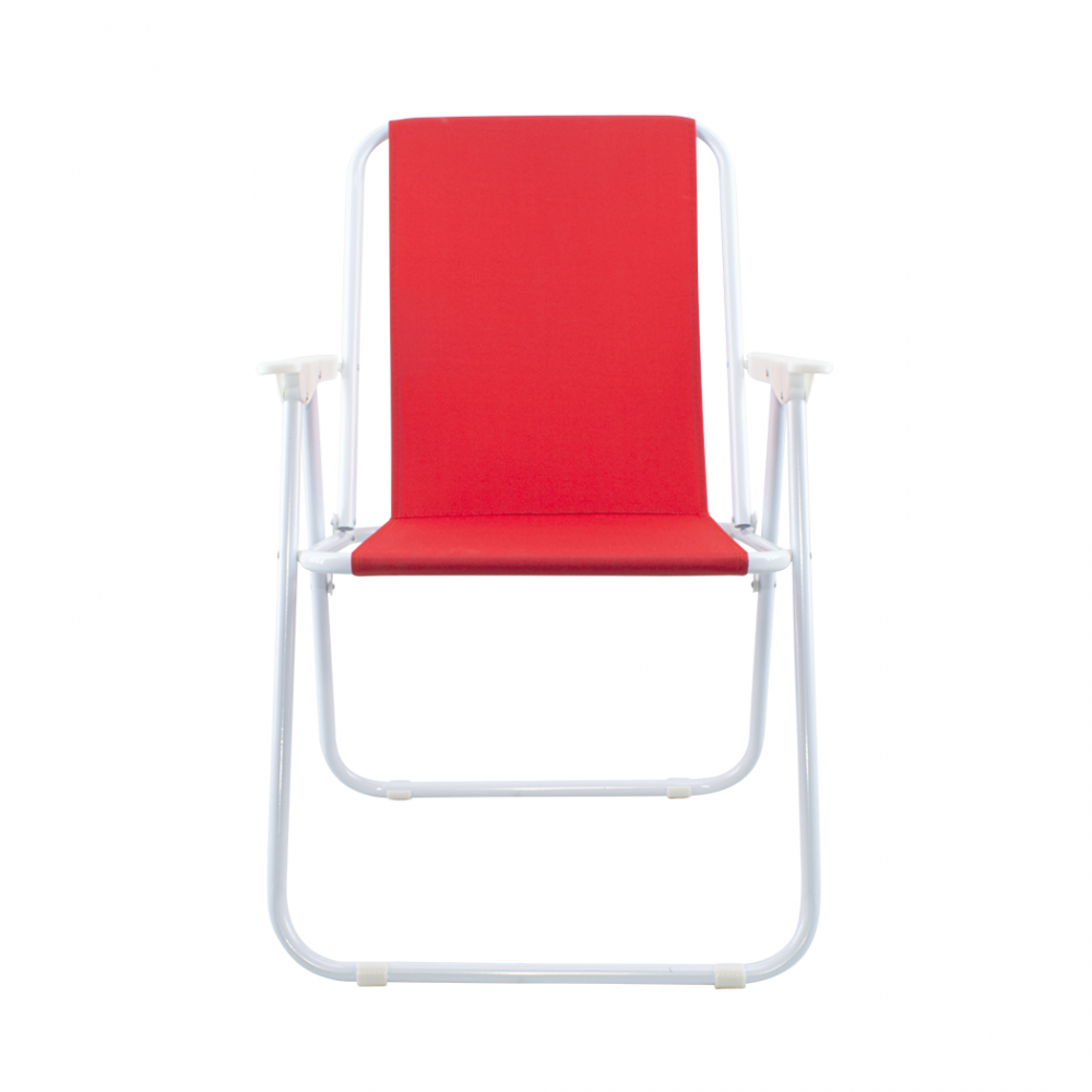 Silla para jardín en acero plegable Sea Beach Relax para camping Rojo