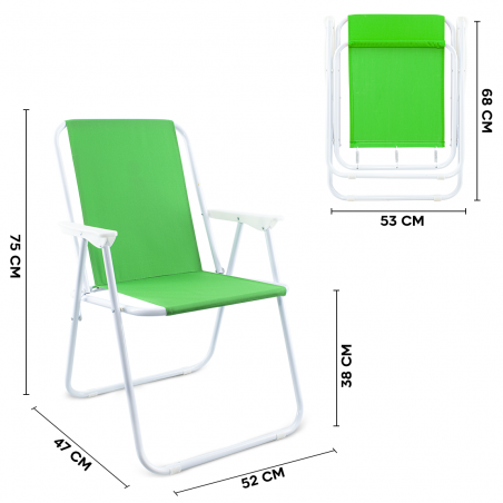 Silla para jardín en acero plegable Sea Beach Relax para camping
