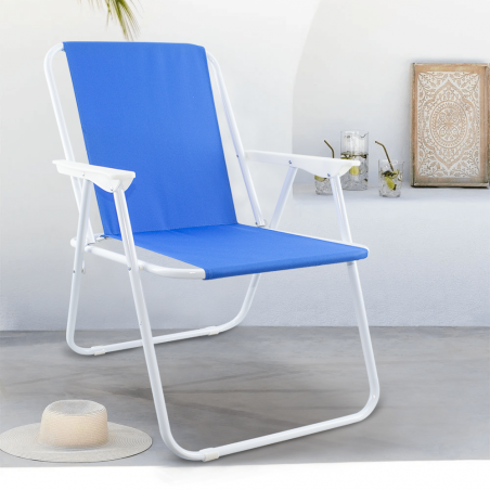 Silla para jardín en acero plegable Sea Beach Relax para camping