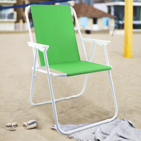 Silla para jardín en acero plegable Sea Beach Relax para camping