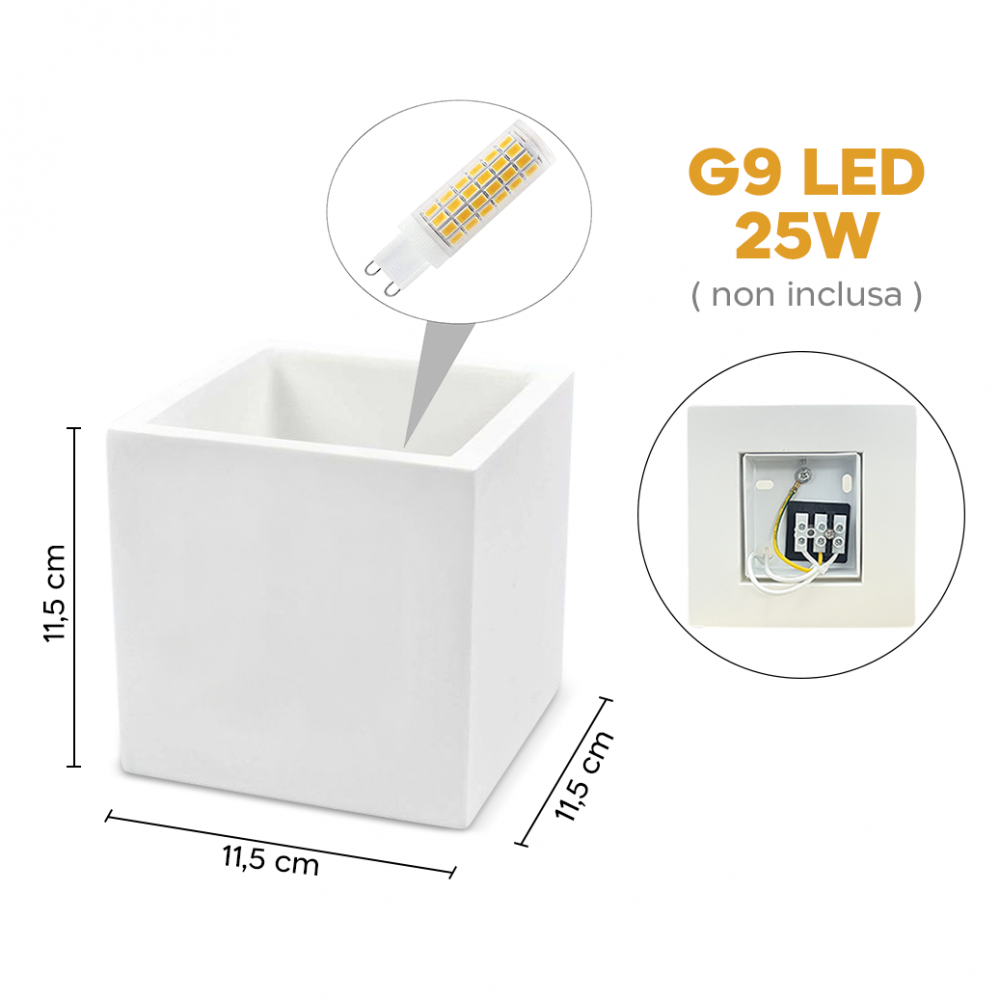 Aplique de yeso GS-5019 Montaje en pared G9...