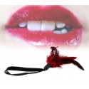 Set de 4 juguetes para sexo sadomasoquista BONDAGE PREMIUM 748908 (incluye pluma + máscara + esposas) color rojo