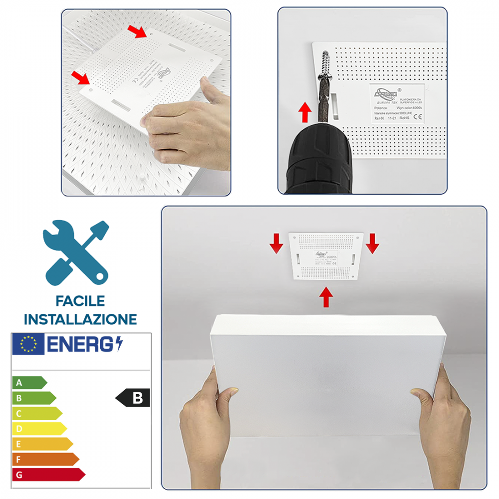 Plafón de techo LED 22W Luz blanca 6000K...