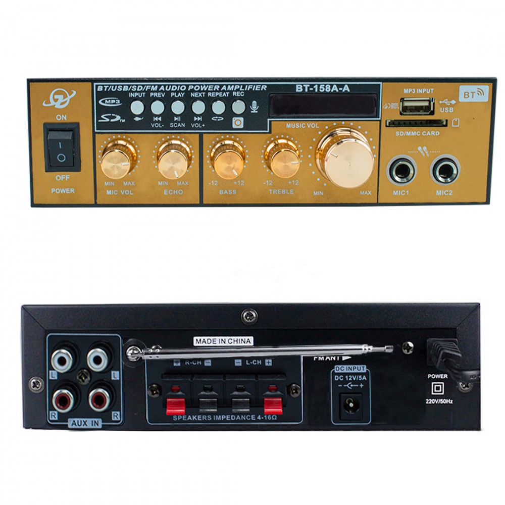 Amplificador Karaoke Bluetooth Estéreo HiFi MP3...