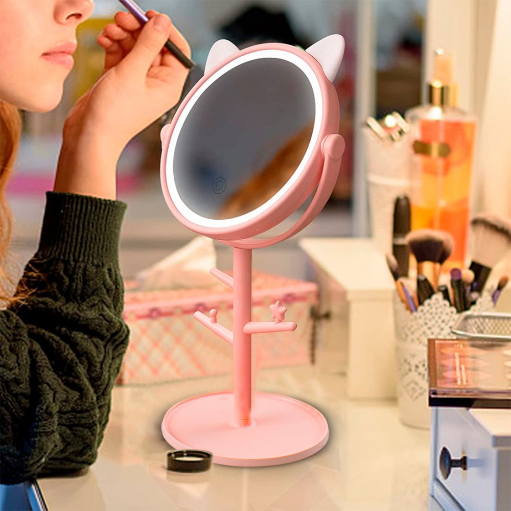 Espejo maquillaje cosmético luz LED sobremesa...