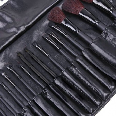 Set 24 Brochas de Maquillaje Profesional para Base y Sombra de Ojos con Estuche