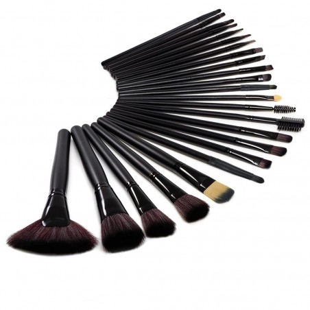 Set 24 Brochas de Maquillaje Profesional para Base y Sombra de Ojos con Estuche