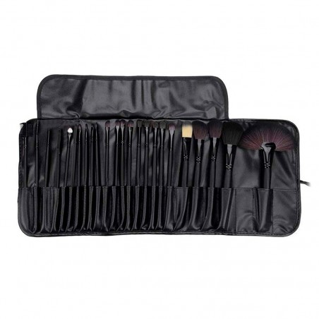 Set 24 Brochas de Maquillaje Profesional para Base y Sombra de Ojos con Estuche