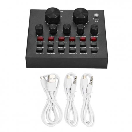 Kit micrófono de condensador para PC con tarjeta de sonido filtro pop y trípode