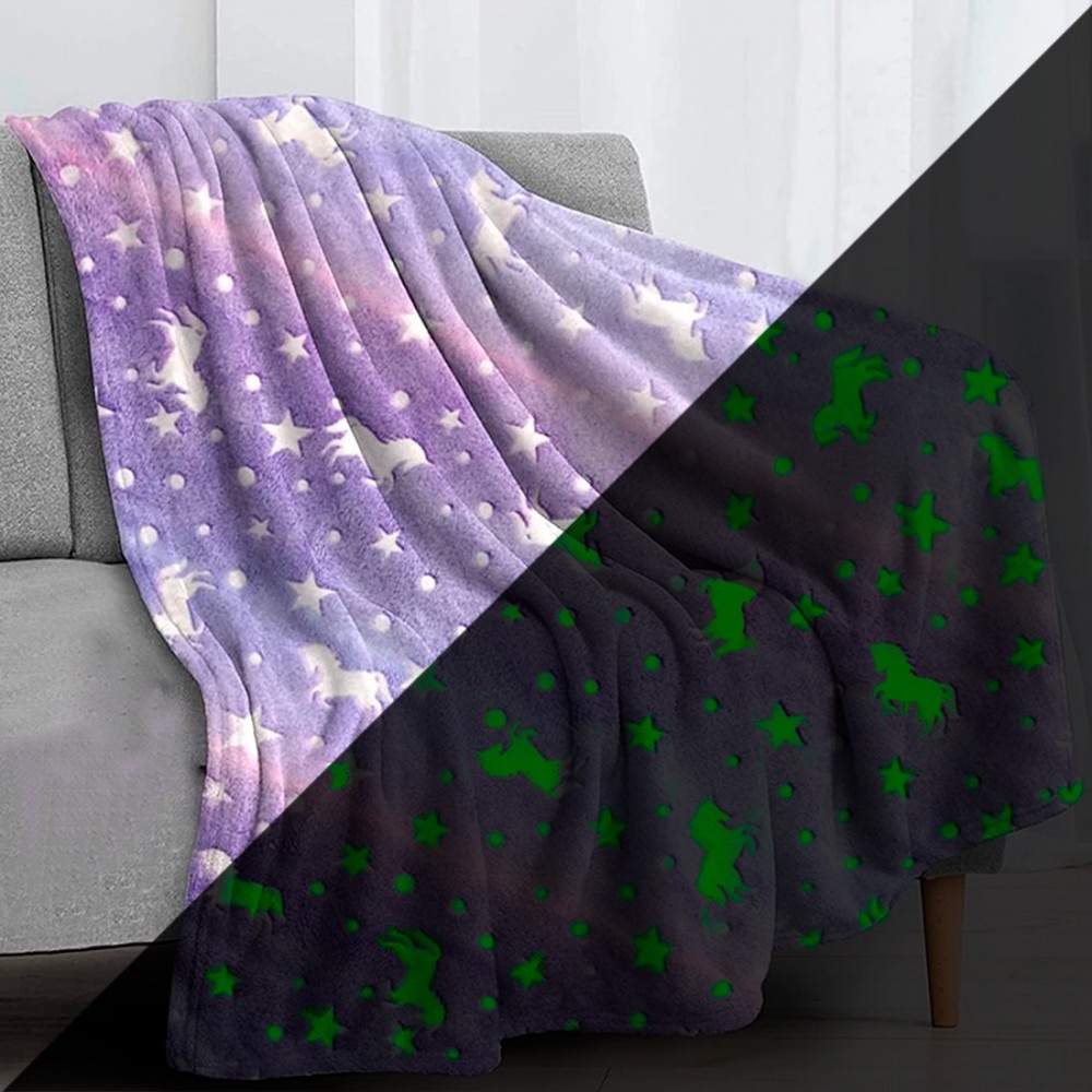 Manta Mágica Infantil Unicornio Fluorescente...