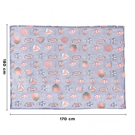 Manta mágica infantil polar Baloncesto Gris Fluorescente 170x180