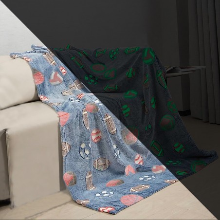 Manta mágica infantil polar Baloncesto Gris Fluorescente 170x180