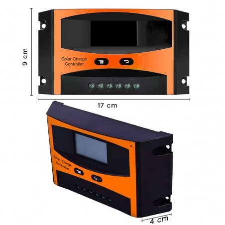 Controlador de carga del panel solar Fusible 30A Monitoreo PWM con pantalla