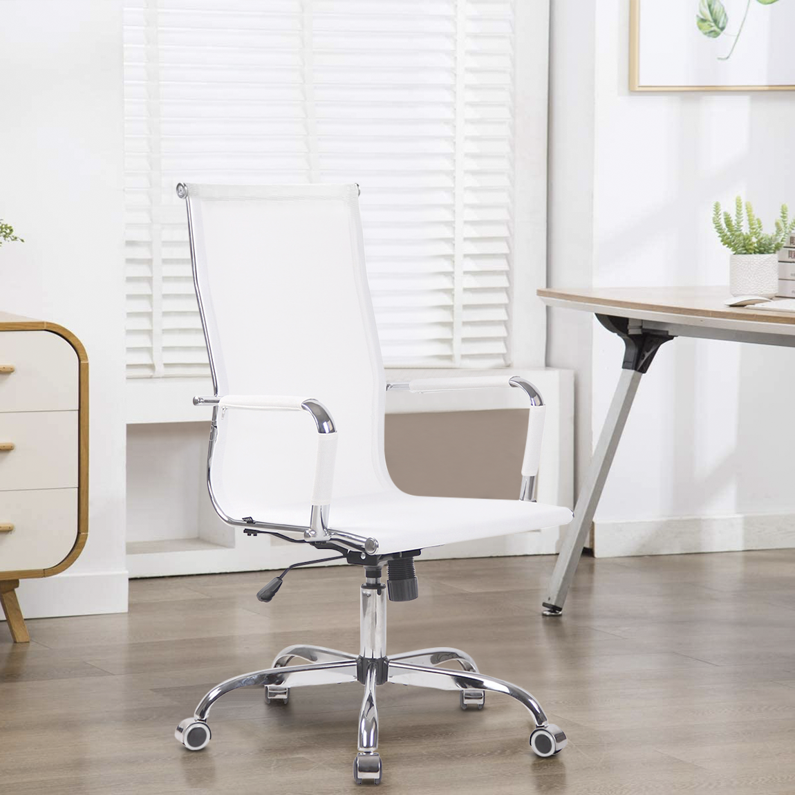 Silla presidencial RENZO de oficina de malla con respaldo alto y reposabrazos - Imagen 19 de 24