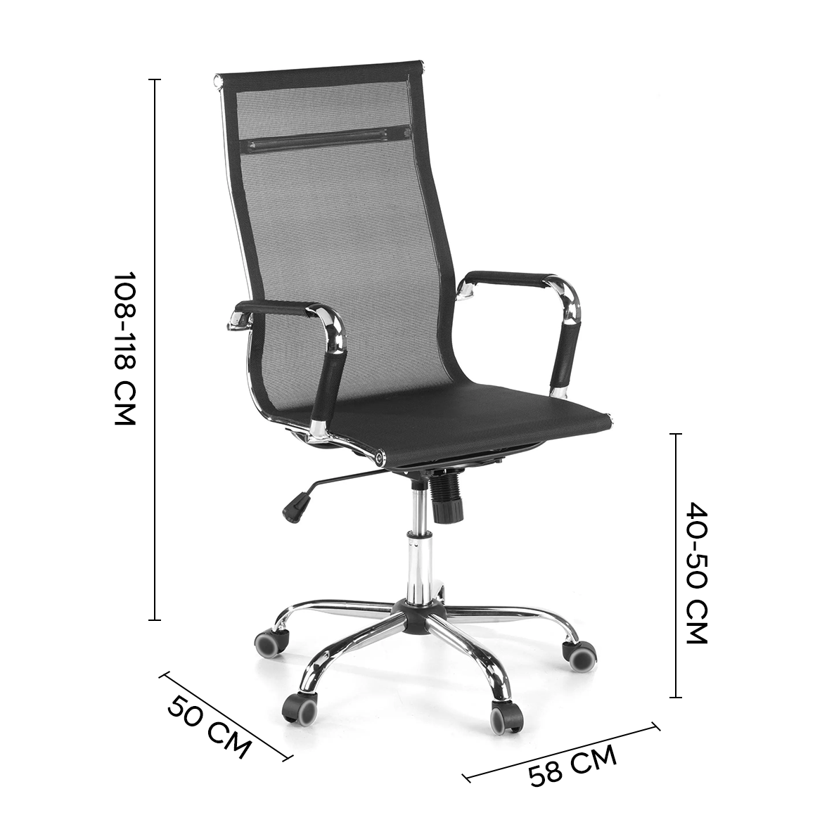 Silla presidencial RENZO de oficina de malla con respaldo alto y reposabrazos - Imagen 18 de 24
