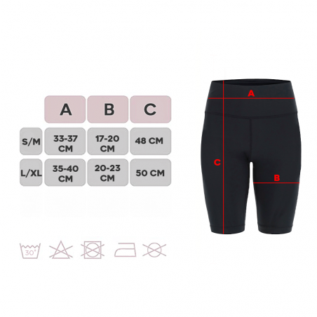 Pantalón corto de ciclismo para mujer NEGRO Leggings moldeadores Short Stretch