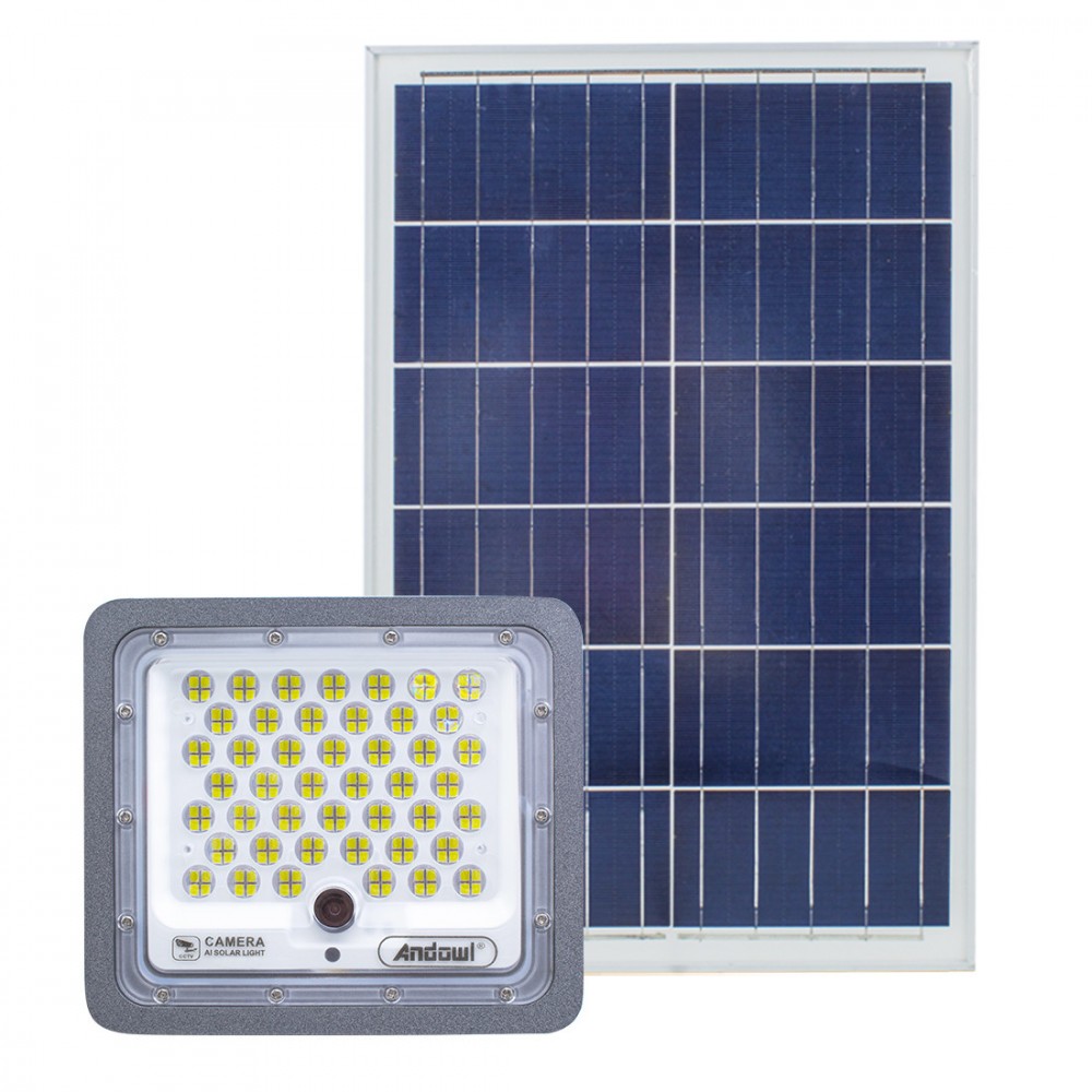 Faro LED 300 W con cámara de vigilancia de carga solar Q-SX76 Aplicación Wi-Fi