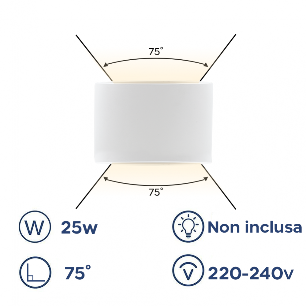 Aplique de pared de yeso GS-5016 G9 Montaje en...