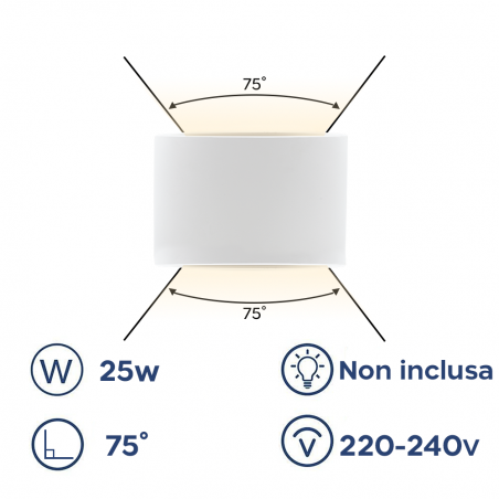 Aplique de pared de yeso GS-5016 G9 Montaje en pared emisión de luz doble