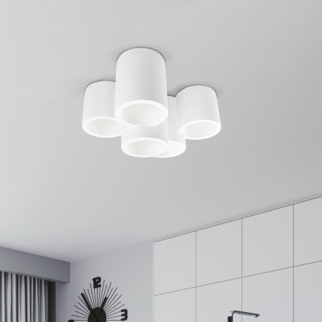 Aplique de pared de yeso GS-5027 Luces para el techo 5 cilindros GU10 pintable