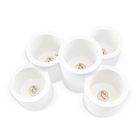 Aplique de pared de yeso GS-5027 Luces para el techo 5 cilindros GU10 pintable