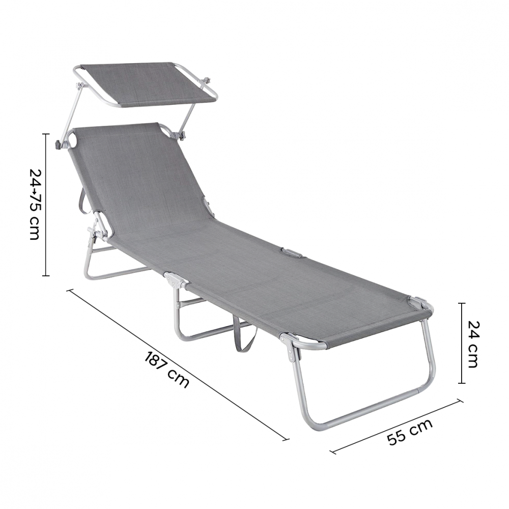 281013 Tumbona de Textilene respaldo ajustable...