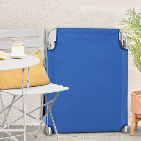 281012 Tumbona de Textilene respaldo ajustable BLUE tubo 18mm con toldo parasol