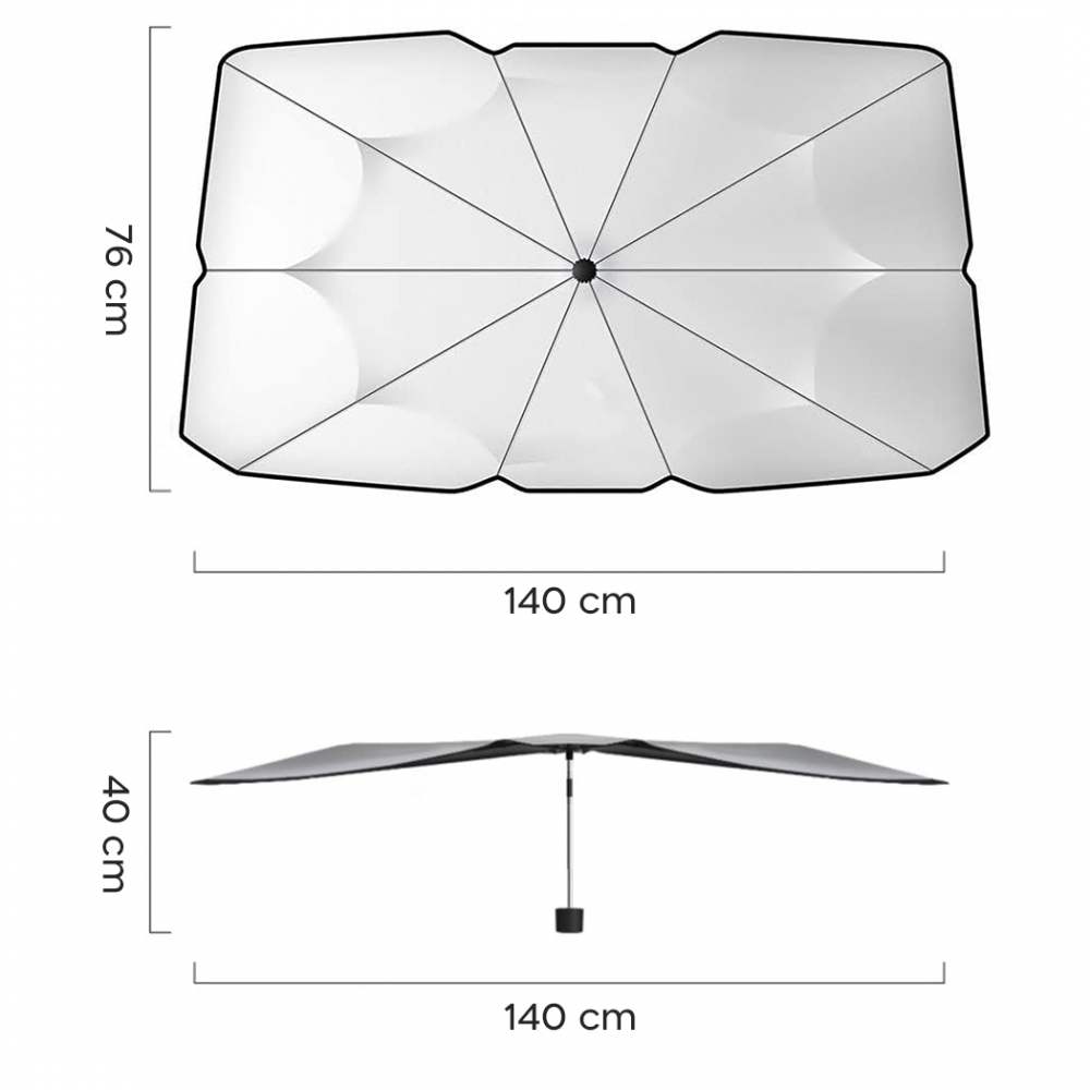 Paraguas plegable para coche cubierta universal...