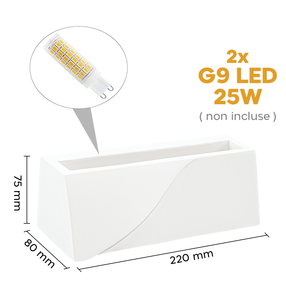 Aplique de yeso GS-5045 Montaje en pared G9...