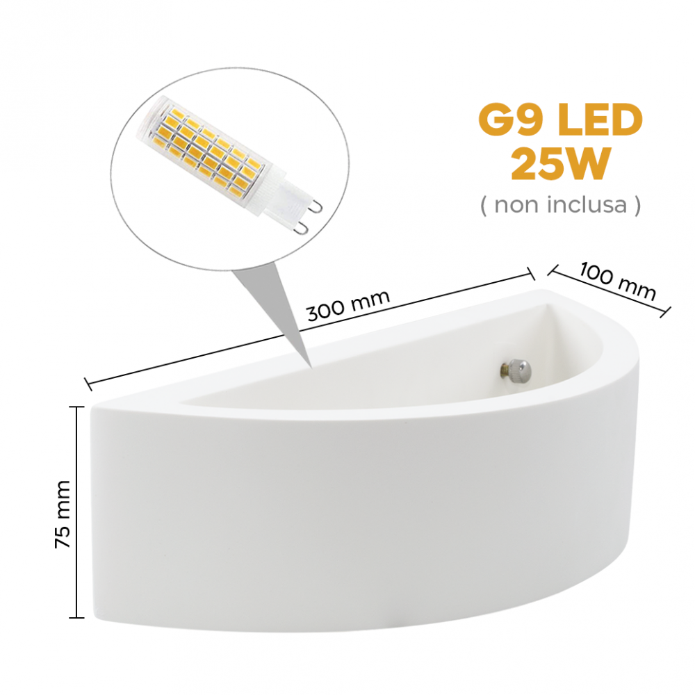 Aplique de yeso GS-5035 Montaje en pared G9...