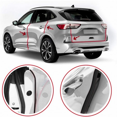 Protector puerta coche perfil tapa 2 Juntas 65cm Universal PVC cortable Negro