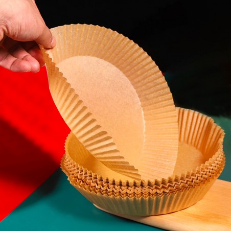 Papel de Horno Air Fryer 100uds Redondo 20cm Antiadherente Y Recubierto Silicona