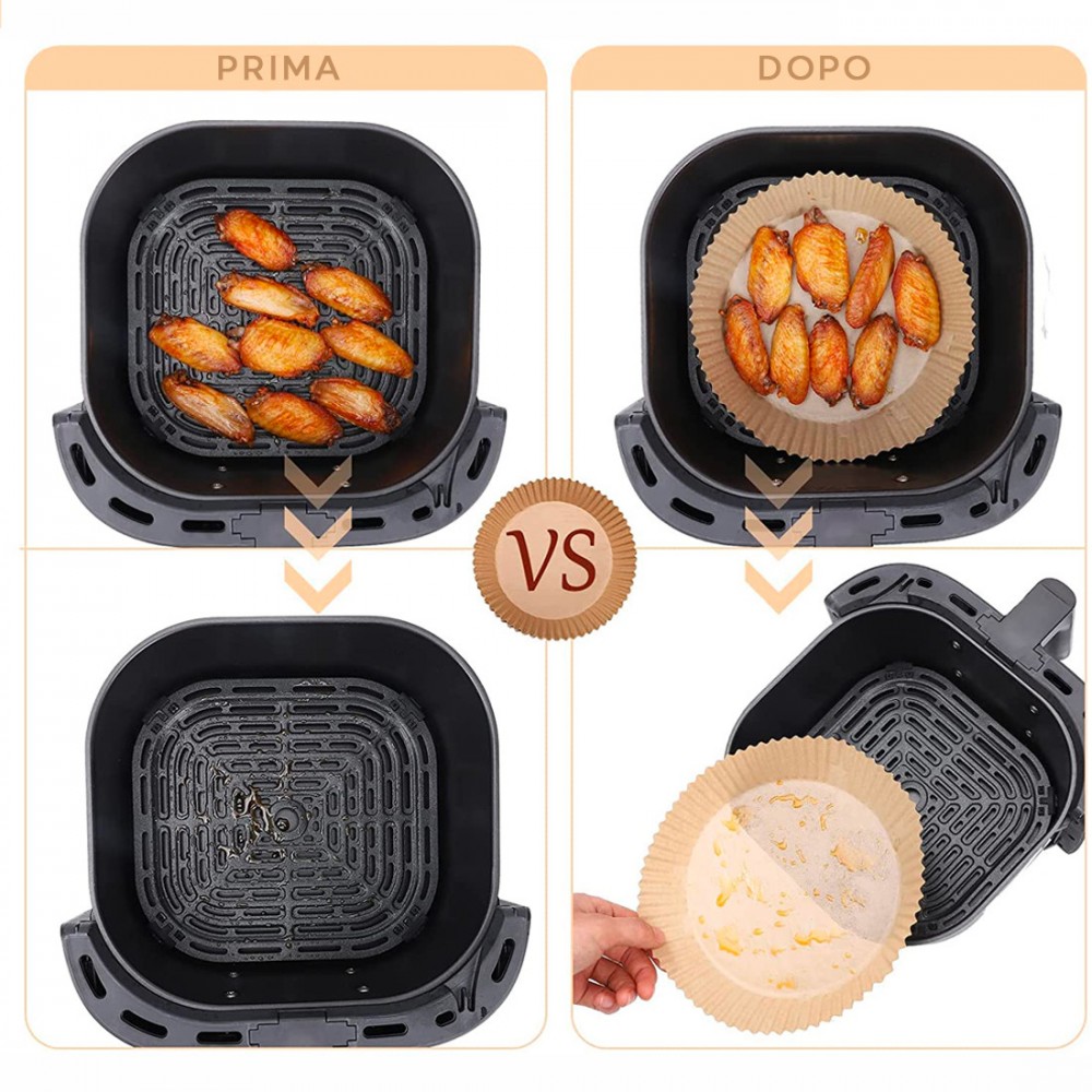 Papel de Horno Air Fryer 100uds Redondo 20cm...