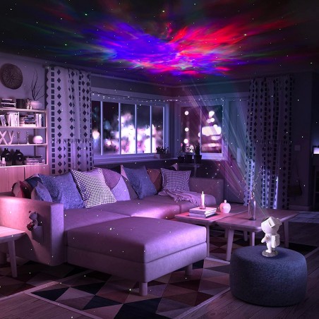 Proyector LED astronauta estrellas y galaxias lámpara con control remoto Niños