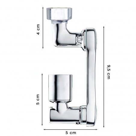 Extensión de grifo giratorio de 1080° antisalpicaduras para filtro de aireador