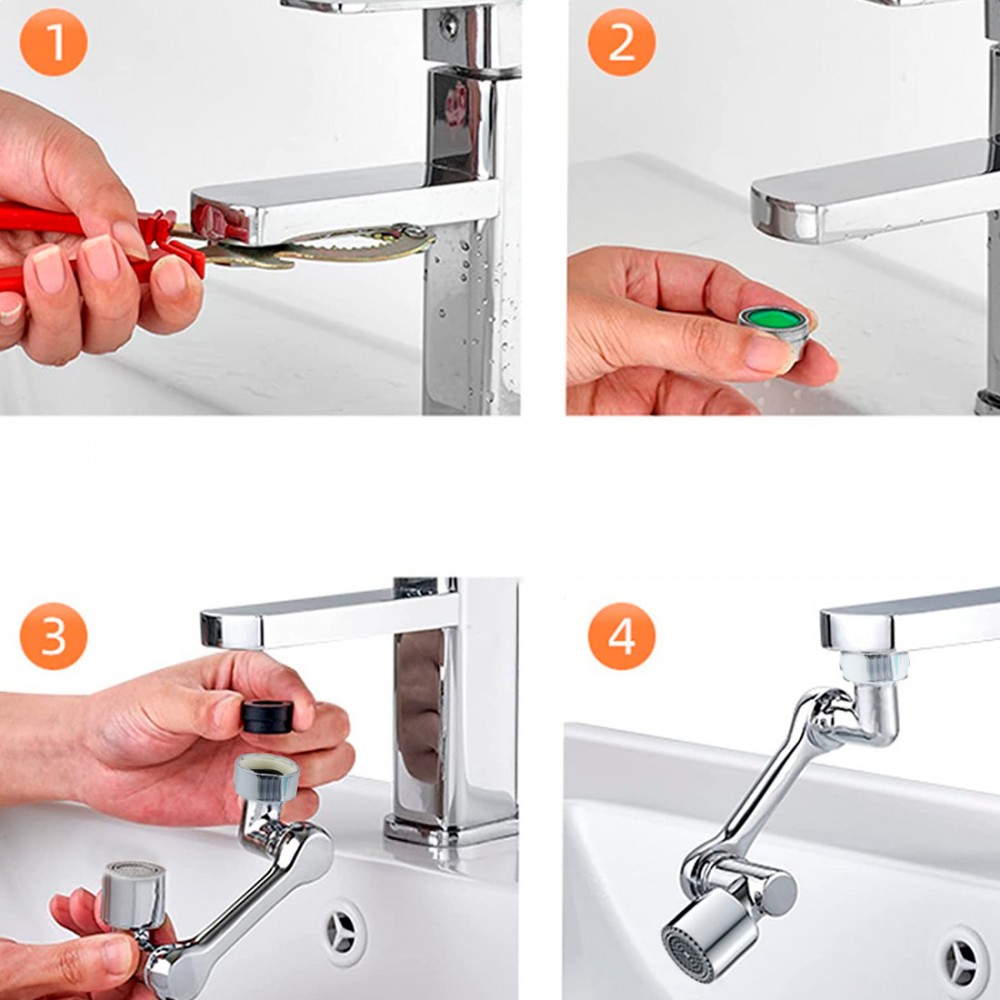 Extensión de grifo giratorio de 1080°...