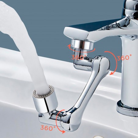 Extensión de grifo giratorio de 1080° antisalpicaduras para filtro de aireador