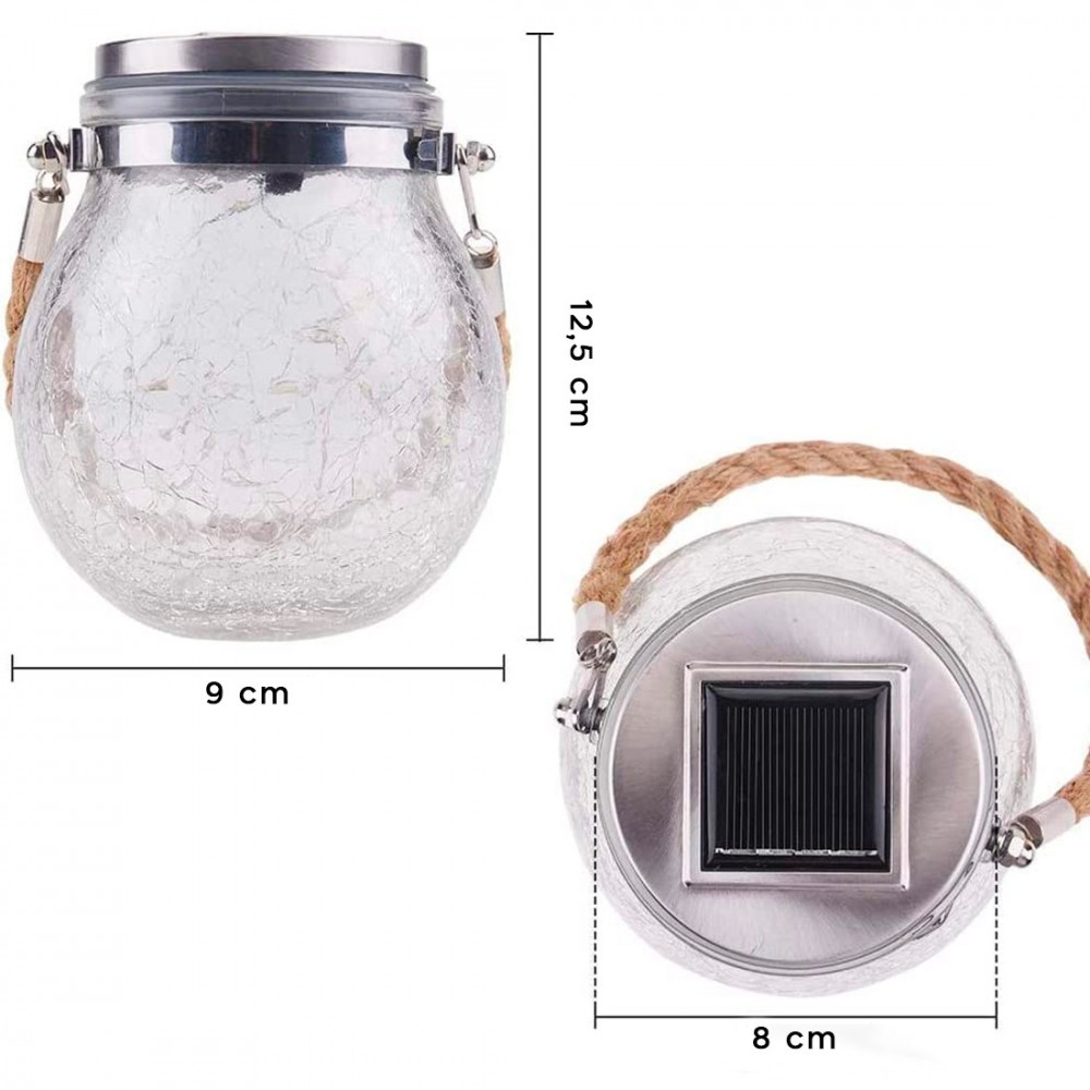 Linterna exterior de carga solar 2 uds. Tarro...