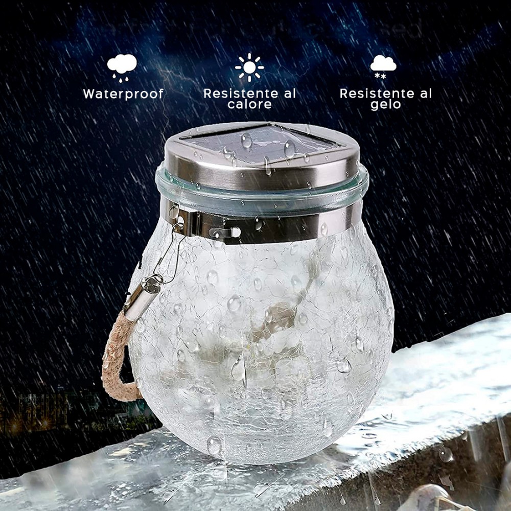 Linterna exterior de carga solar 2 uds. Tarro...