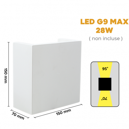 Aplique de yeso GS-5047 Montaje en pared G9 Emisión de luz doble