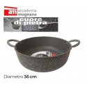 Cacerolade 40cm y dos mangos antiadherente y revestimiento con efecto piedra - Accademia Mugnano CUORE DI PIETRA