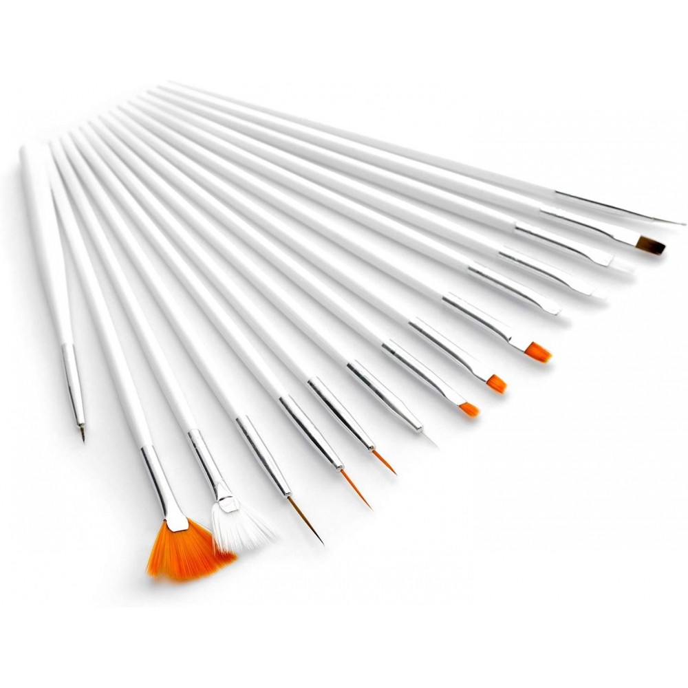 Set 15 pinceles nail art para reconstrucción y...