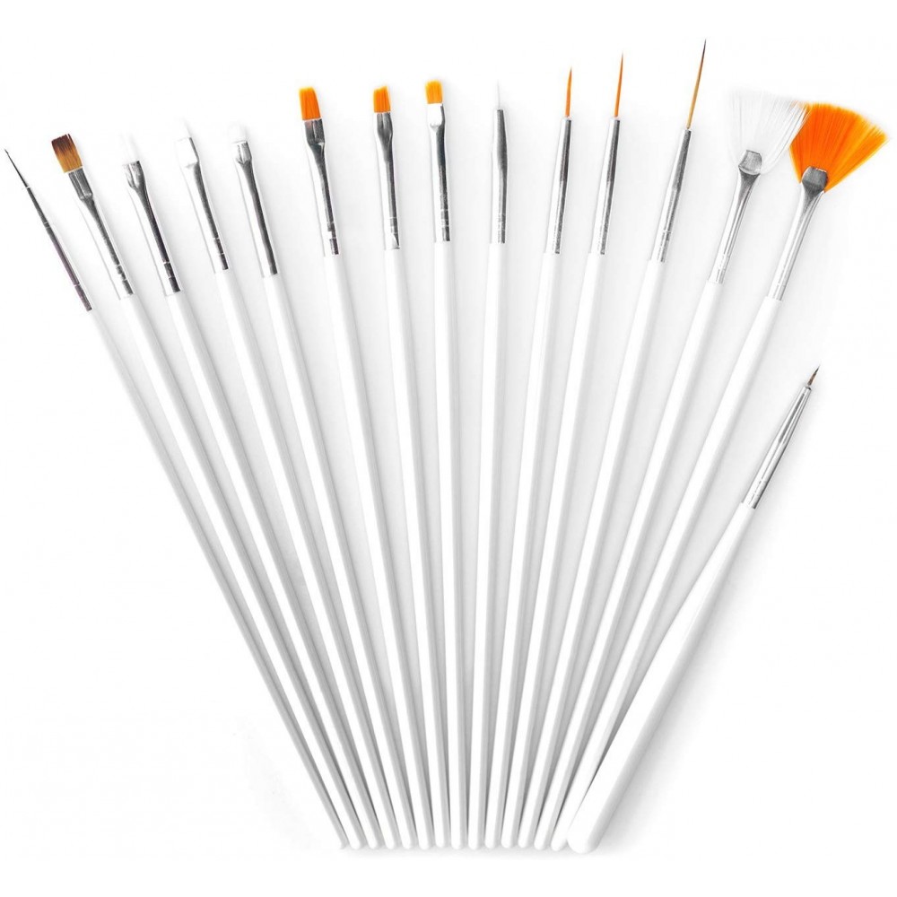 Set 15 pinceles nail art para reconstrucción y...