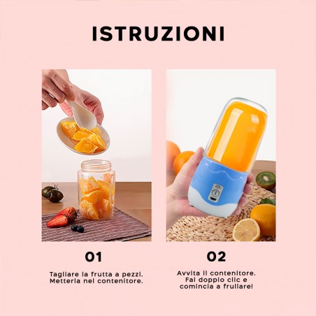 Mini licuadora portátil exprimidor eléctrico extractor recargable 400ml